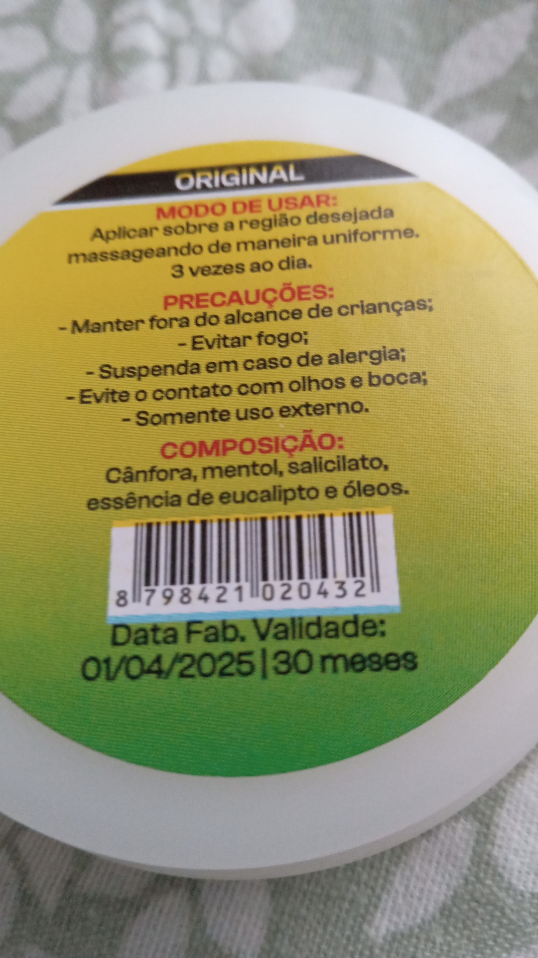 Pomada flora pra dor 25g somente $ 5,00